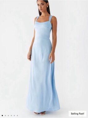 Peppermayo Powder Blue Square-Neck Maxi Dress